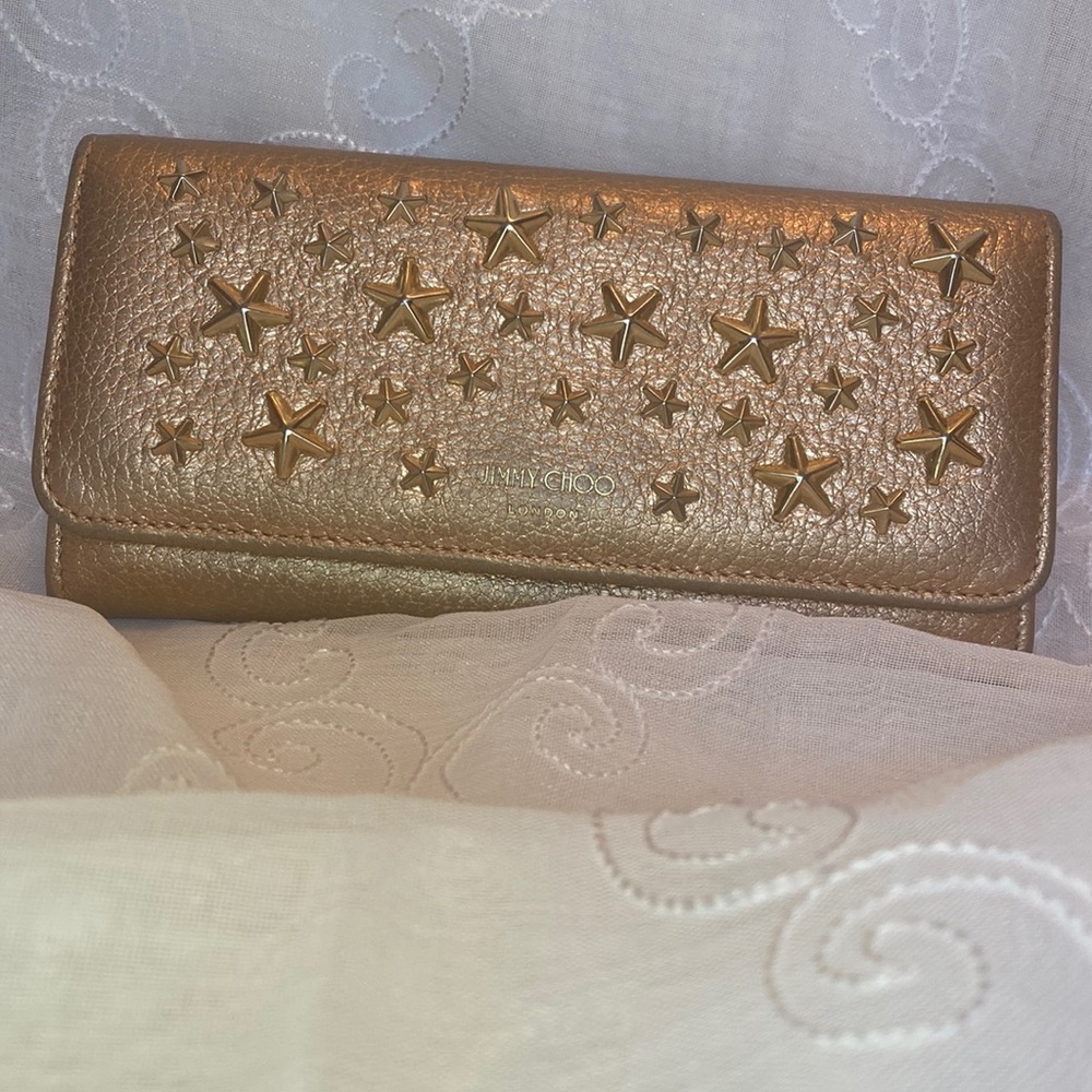 Jimmy Choo star studded snap wallet